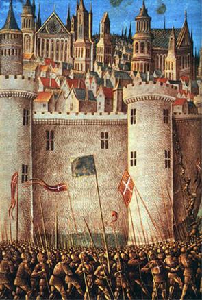 Medieval miniature painting of the Siege of Antioch
