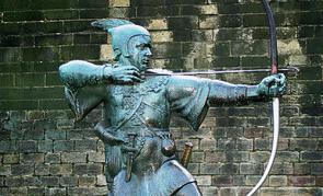 Robin Hood Memorial in Nottingham near the castle.