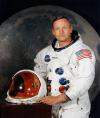 Portrait of Astronaut Neil Armstrong, commander of Apollo 11 mission.