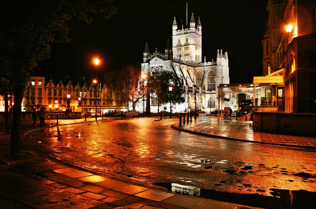 Bath at night.