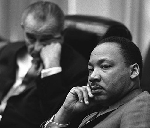 King with President Lyndon Johnson in 1966.