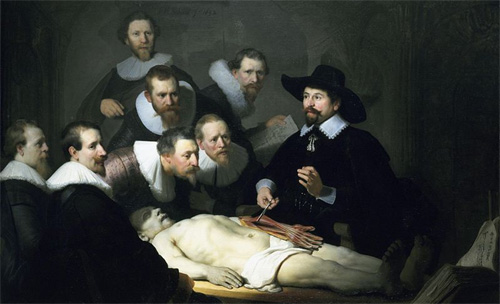 Anatomy Lesson of Dr. Nicolaes Tulp by Rembrandt van Rijn, 1632.