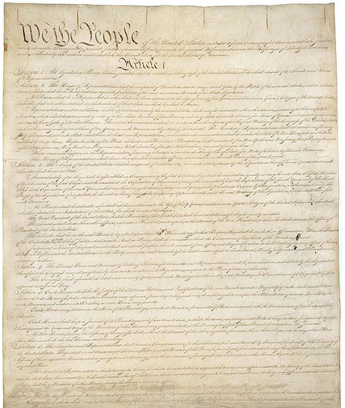 First page of Constitution of the United States.