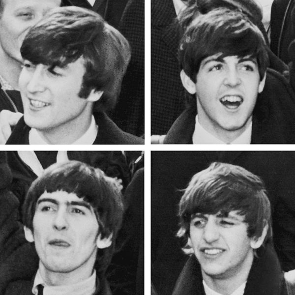 Photograph of The Beatles as they arrive in New York City in 1964. Library of Congress.