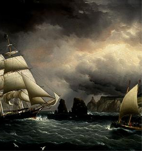 The Clipper Ship 'Flying Cloud' off the Needles, Isle of Wight, by James E. Buttersworth, 1859–60.