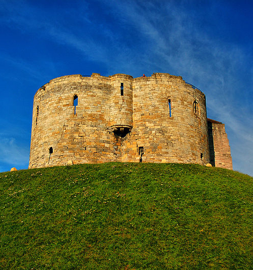 Clifford's Tower, keep of York Castle, on its artificial mound.
