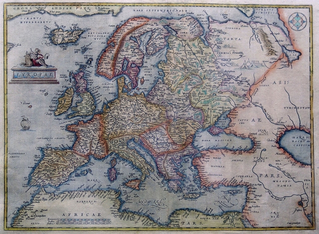 Abraham Ortelius: Map of Europe, 1595.