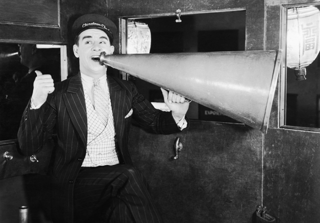 Sailor with megaphone (Shutterstock 100207871)