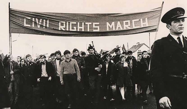 The first march of the Northern Ireland Civil Rights Association in August 1968
