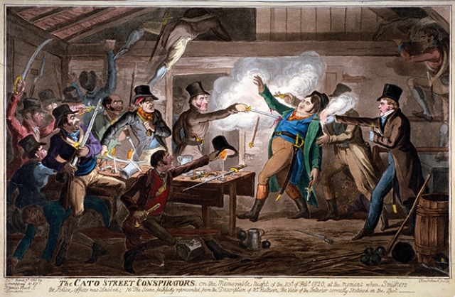 The arrest of the Cato Street conspirators by George Cruikshank. Heritage Image Partnership Ltd / Alamy Stock Photo