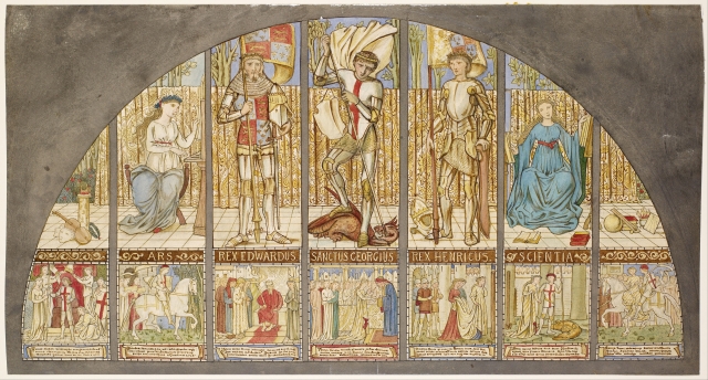 Edward Burne-Jones - Wars of the Roses - Edward IV, Henry VI, St George with Allegory (Birmingham Museum and Art Gallery)