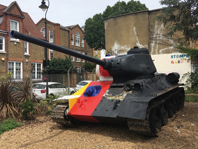 The T34/85 tank, Stumpie in Elephant Square