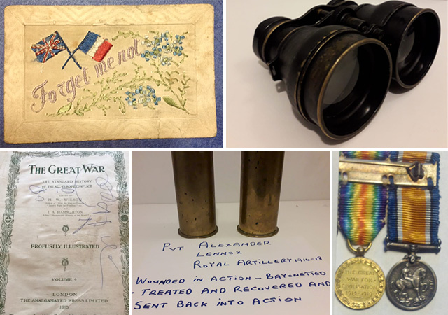 WW1 objects belonging to Glasgow Branch members and families