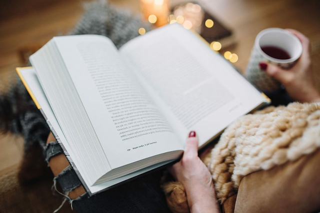 Woman reading book