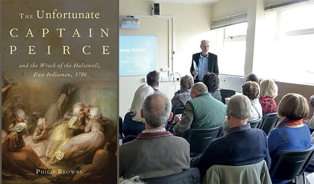 Philip Browne talk and Captain Pierce book cover