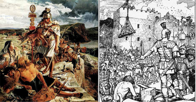 Building the Roman Wall, William Bell Scott / Building Hadrian's Wall, Historical Images Archive / Alamy Stock Photo