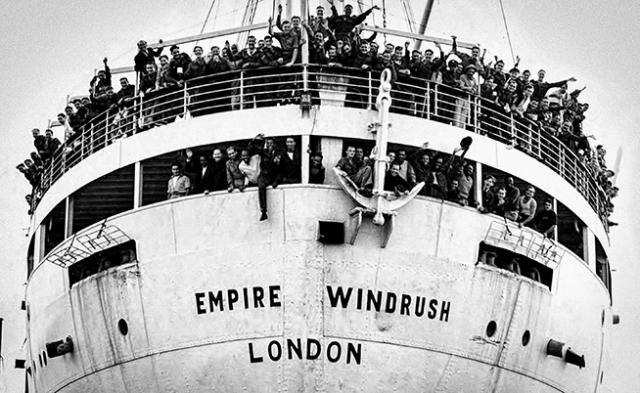 Empire Windrush packed with British West Indians docks at the Port of Tilbury on the River Thames on 22 June 1948 (Contraband Collection / Alamy Stock Photo)