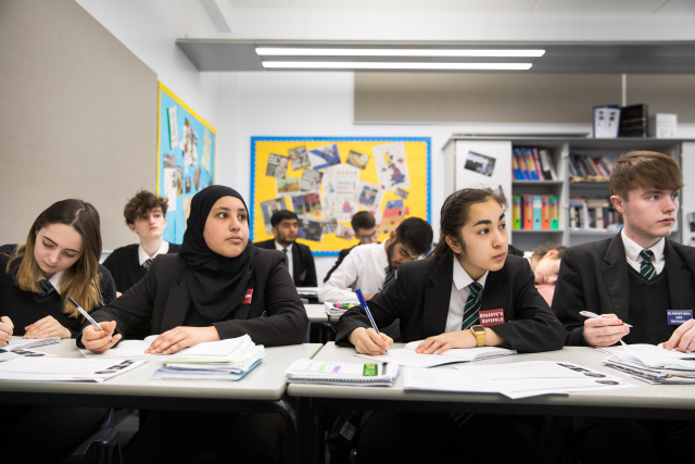 Students in a history classroom