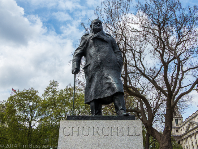 Winston Churchill statue, Parliament Square, London. Image credit: Tim Buss, https://www.flickr.com/people/30492852@N00
