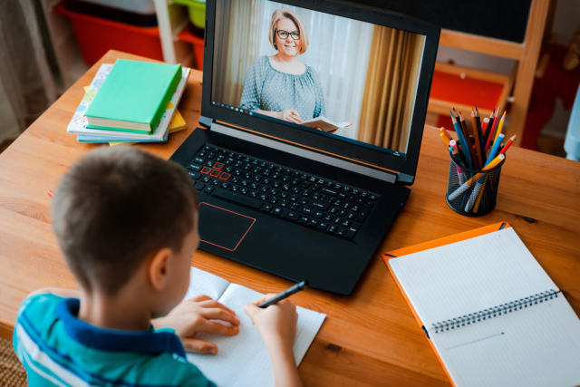 Shutter stock photo ID: 1678820161. Distance learning online education.
