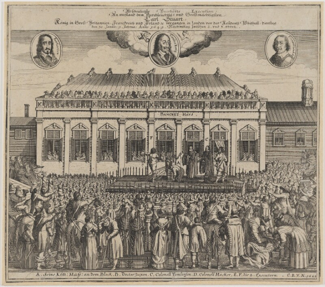 The execution of King Charles I, etching, circa 1649 © National Portrait Gallery, London