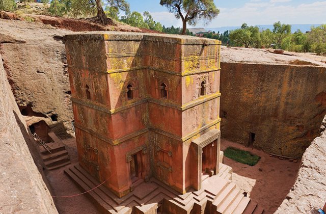 The rock-hewn Church of St. George (Bete Giyorgis), Lalibela, Ethiopia