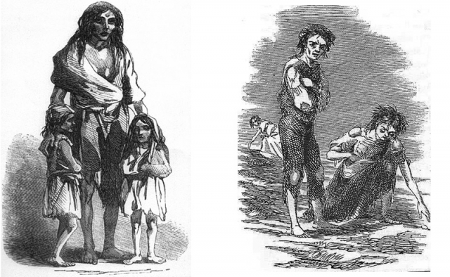 The Irish Potato Famine by Bridget O'Donnel, 1849; Skibbereen by James Mahony, 1847 - Illustrated London News (Wikimedia Commons)