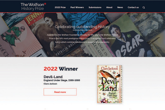 The Wolfson Prize for History 2022 (website screenshot)