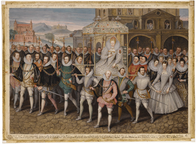 The Procession Picture, c. 1600, showing Elizabeth I borne along by her courtiers