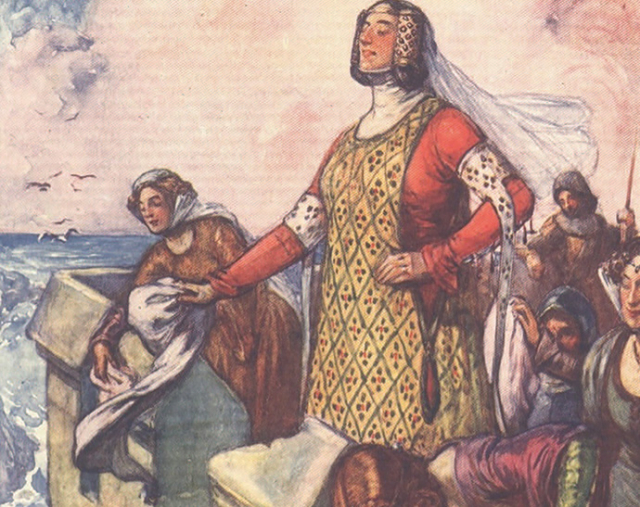 A depiction of ‘Black Agnes’ in H.E. Marshall’s Scotland’s Story, a children's history book published in 1906