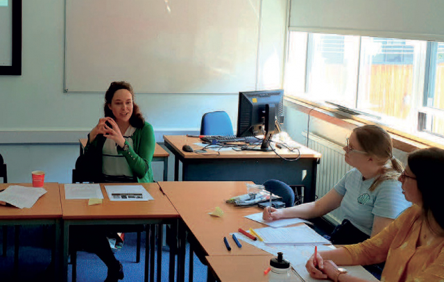 Charlotte Crouch presenting her research in 2018