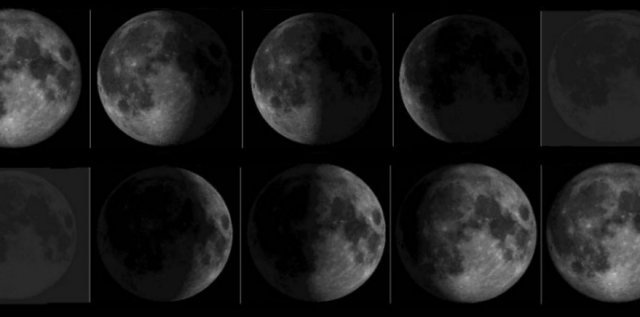 Waning and Waxing Moon (Puchatech K. at Polish Wikipedia - Public Domain)
