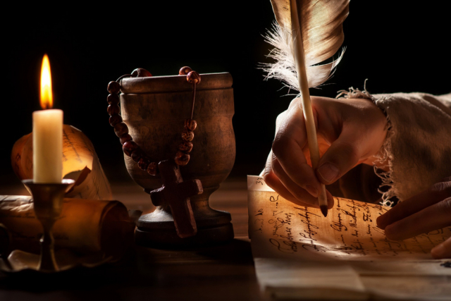 Templar writing shutterstock_2237834289