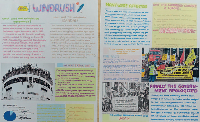 A student's Windrush work
