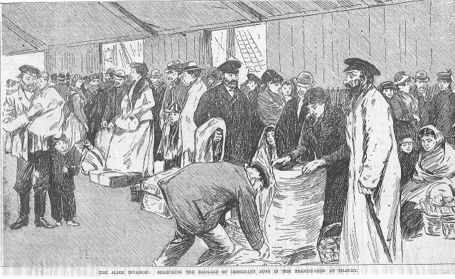 Immigrant Jews in the Transit Shed at Tilbury, c.1891