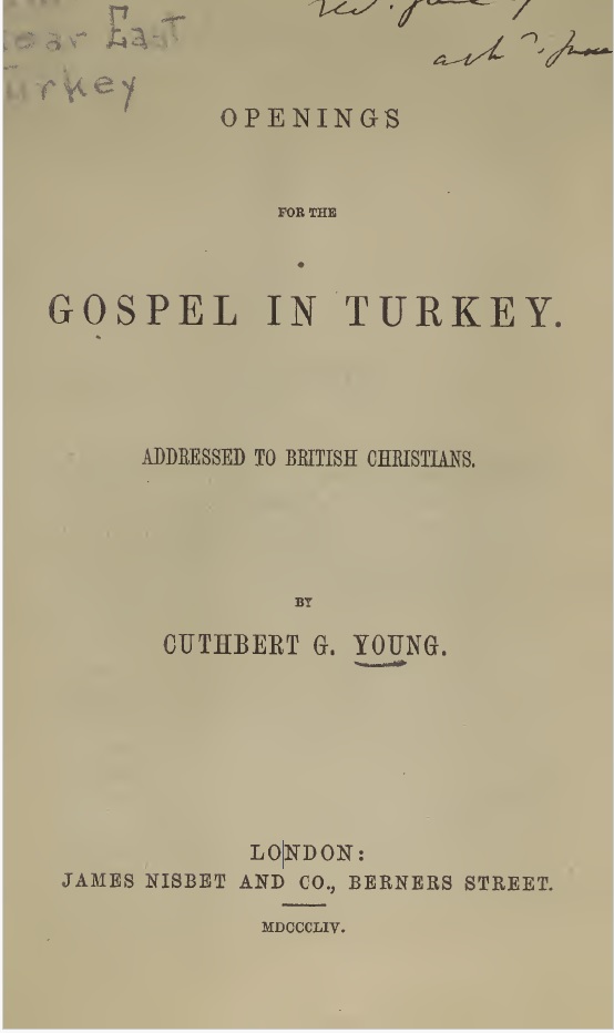 Image of frontispiece from Cuthbert G. Young book for blog on him for History blog.